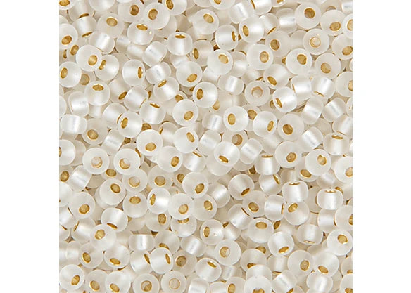 11/0 Miyuki Seed Bead Crystal Clear Silver Lined Semi-Frosted