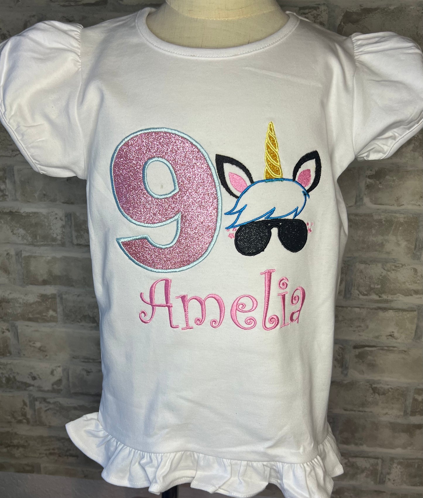 Unicorn with Sun Glasses Birthday