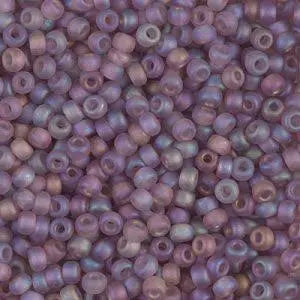 11/0 Miyuki Seed Beads Smoky Amethyst AB Matte Transparent